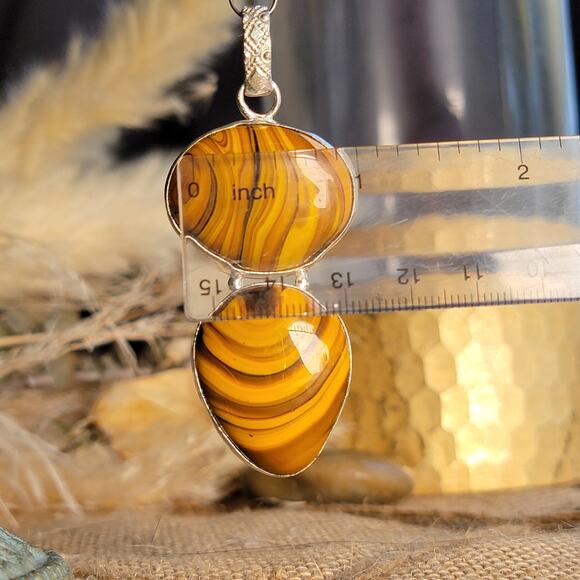 Earthy Sterling Silver Tiger’s Eye Pendant – Warm and Golden Glow - Picture 7 of 10
